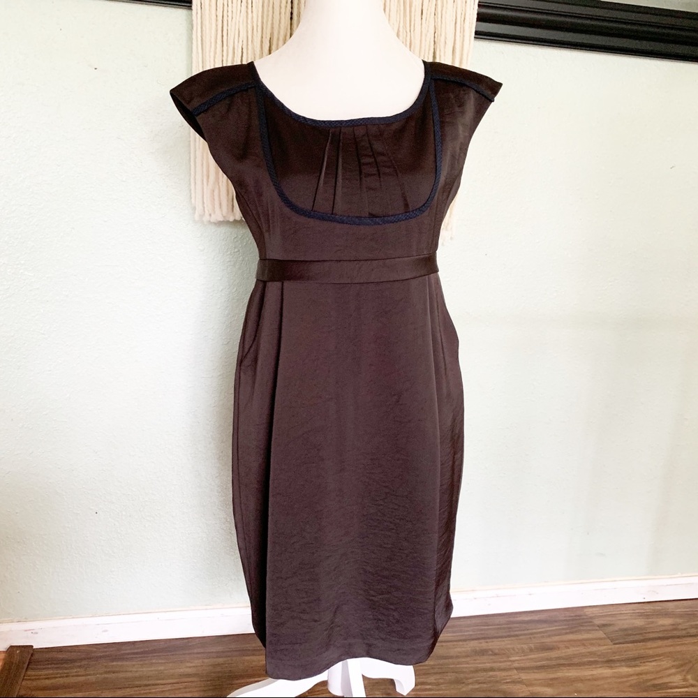 Twinkle by wenlan deep brown fitted dress